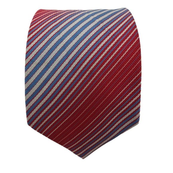 TURNBULL & ASSER Red Striped Silk Tie HANDMADE ENGLAND 60
